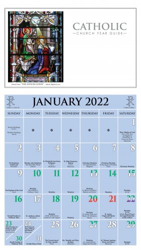 Catholic calendar 2022
